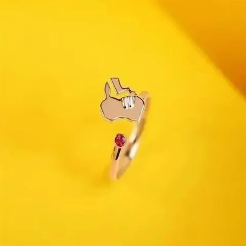 Dratini Adjustable Couple Ring – Pokémon S925 Silver