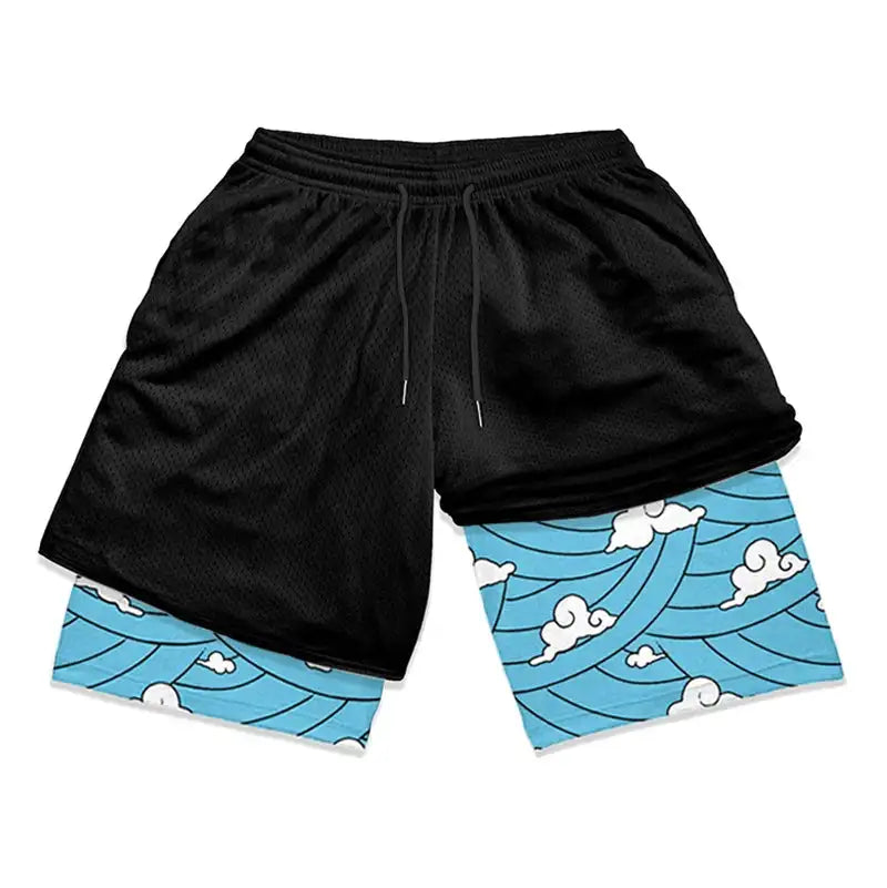 Demon Slayer Symbols Double-Layer Gym Shorts