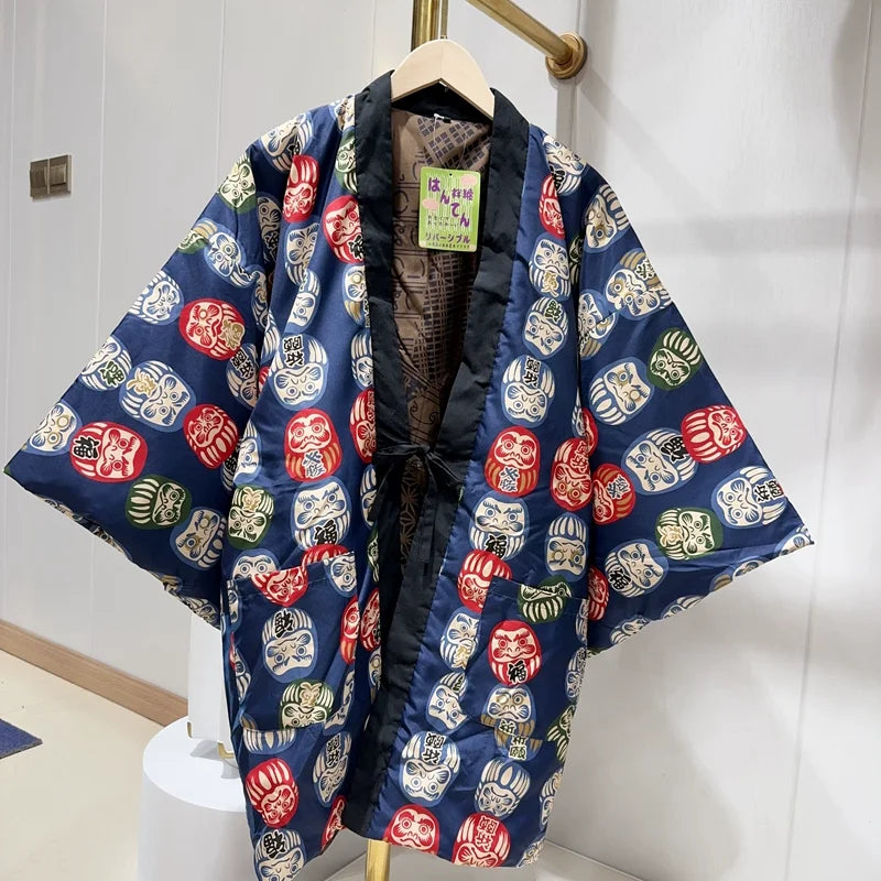Japanese Hanten Winter Coat – Traditional Kimono Jacket