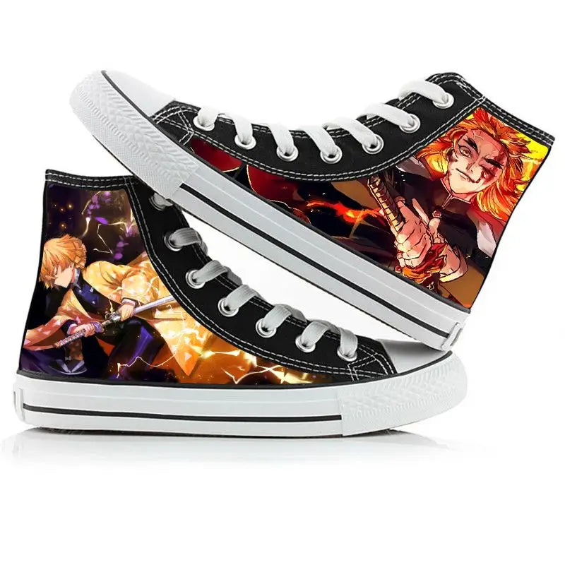 Demon Slayer High-Top Sneakers – Hand-Painted Anime Shoes