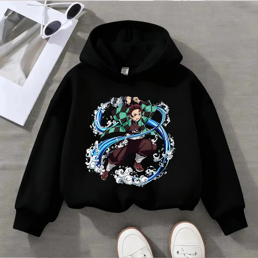 Tanjiro Flame Kids Hoodie – Demon Slayer Anime Pullover