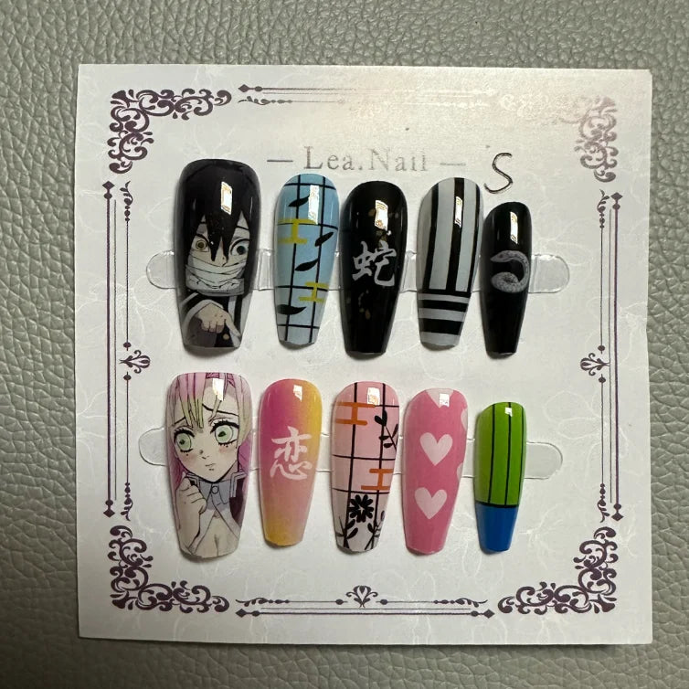 Demon Slayer Nail Art Stickers – Nezuko, Tanjiro & Mitsuri