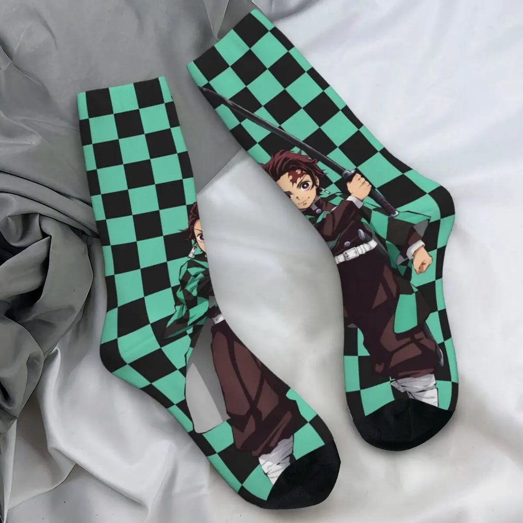 Demon Slayer Anime Crew Socks – Retro Pattern