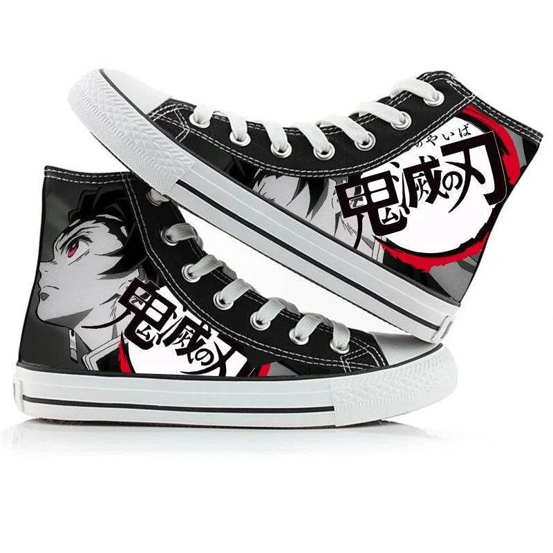 Demon Slayer High-Top Sneakers – Hand-Painted Anime Shoes