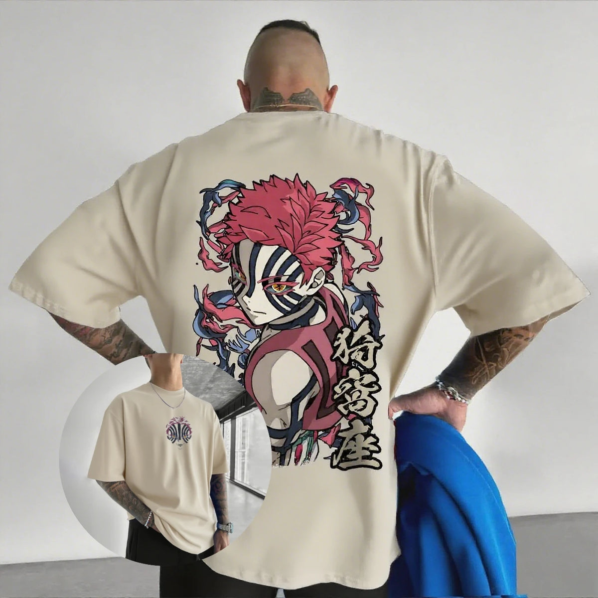 Akaza Oversized T-Shirt – Demon Slayer Anime Tee