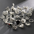 Gothic Skeleton Ring Set – 24pcs Punk Rings