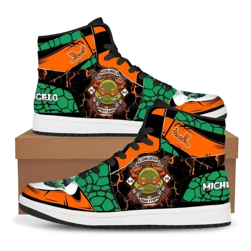 TMNT High-Top Sneakers – Ninja Turtles Anime Shoes