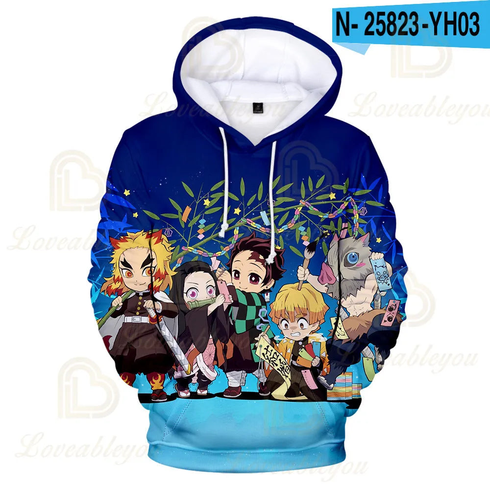 Shinobu & Rengoku 3D Hoodie – Demon Slayer Anime Sweatshirt