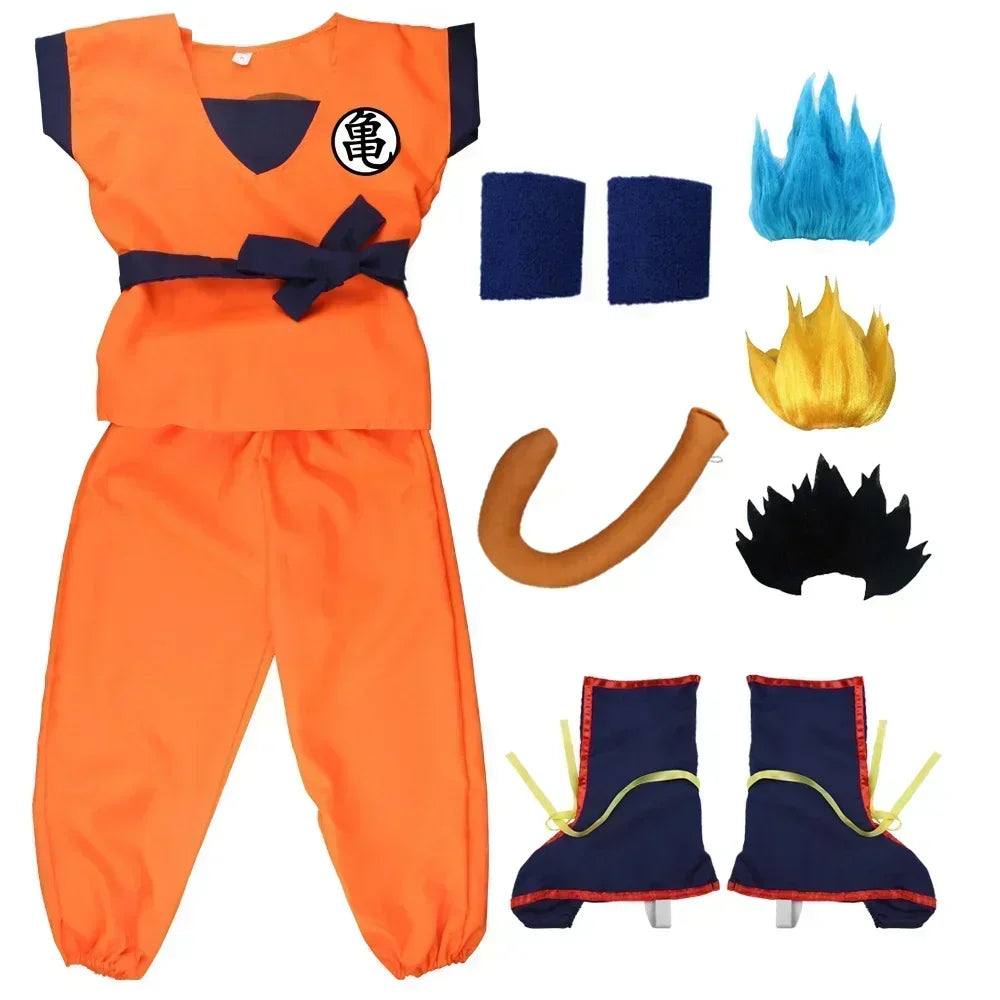Goku Kids & Adult Cosplay Costume – Dragon Ball with Tail & Wig