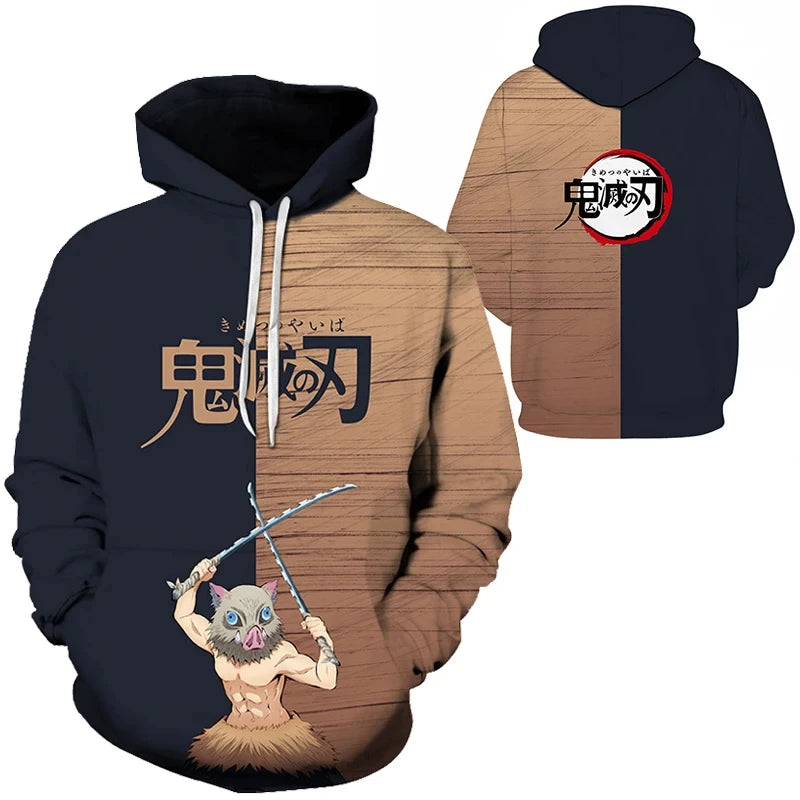 Anime 3D Print Oversized Hoodie – Y2K Pullover