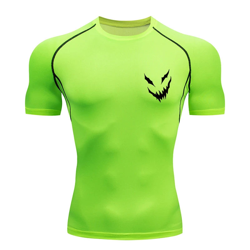 Bull Print Compression Gym Shirt – Quick Dry
