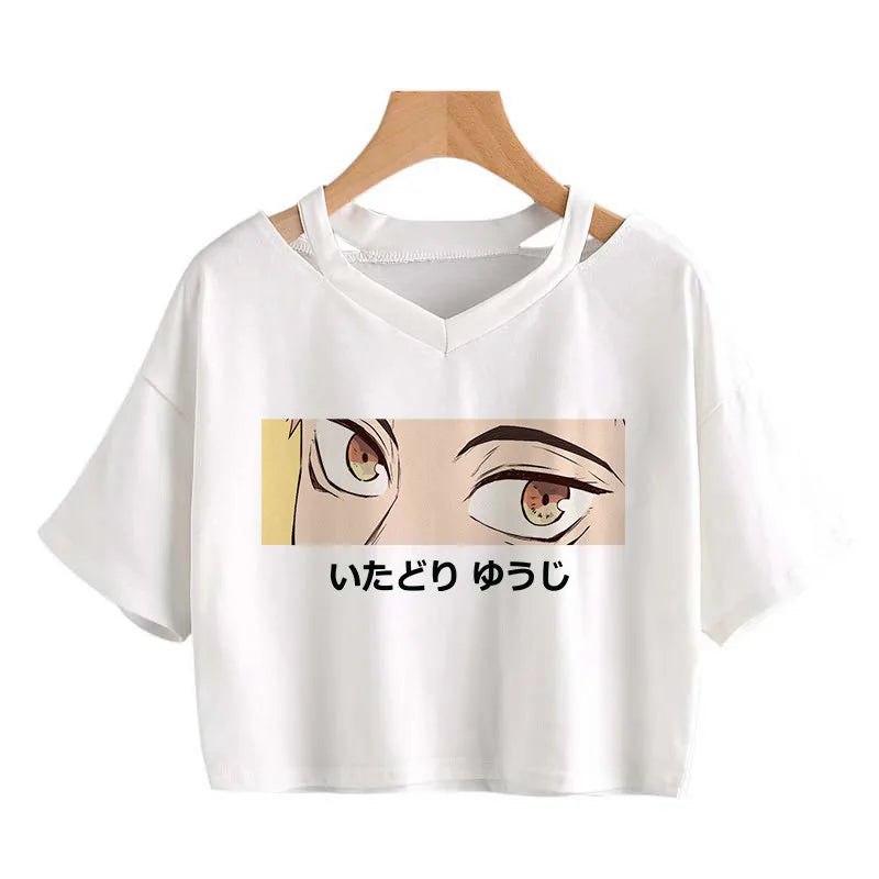 Anime Graphic Crop Top – Harajuku Y2K Tee
