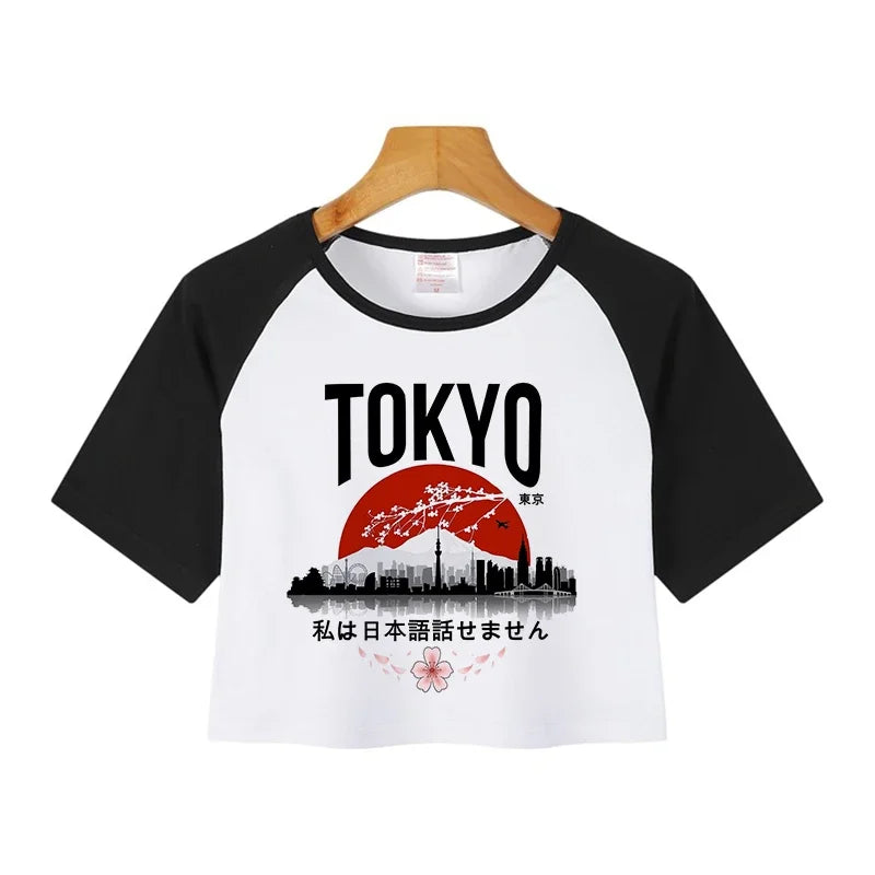 Anime Graphic Crop Top – Y2K Harajuku Tee