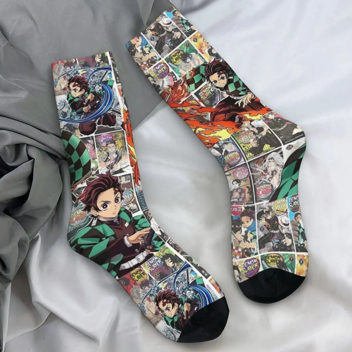 Demon Slayer Anime Crew Socks – Retro Pattern