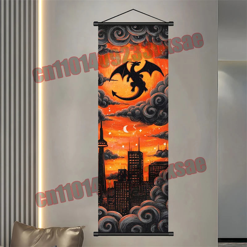 Pokémon Scroll Poster – Gengar, Eevee & Pikachu Wall Art