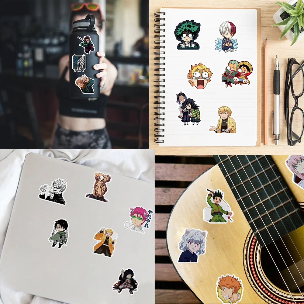 Anime Sticker Pack 300pcs – One Piece, Jujutsu Kaisen & Dragon Ball