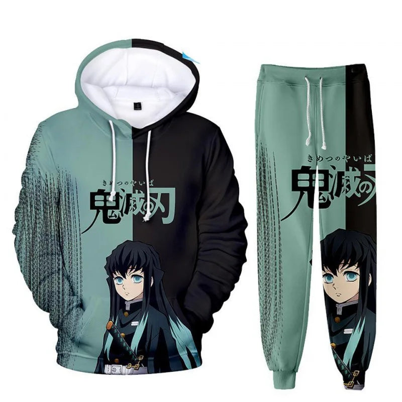 Demon Slayer Tracksuit Set – Anime Hoodie & Pants