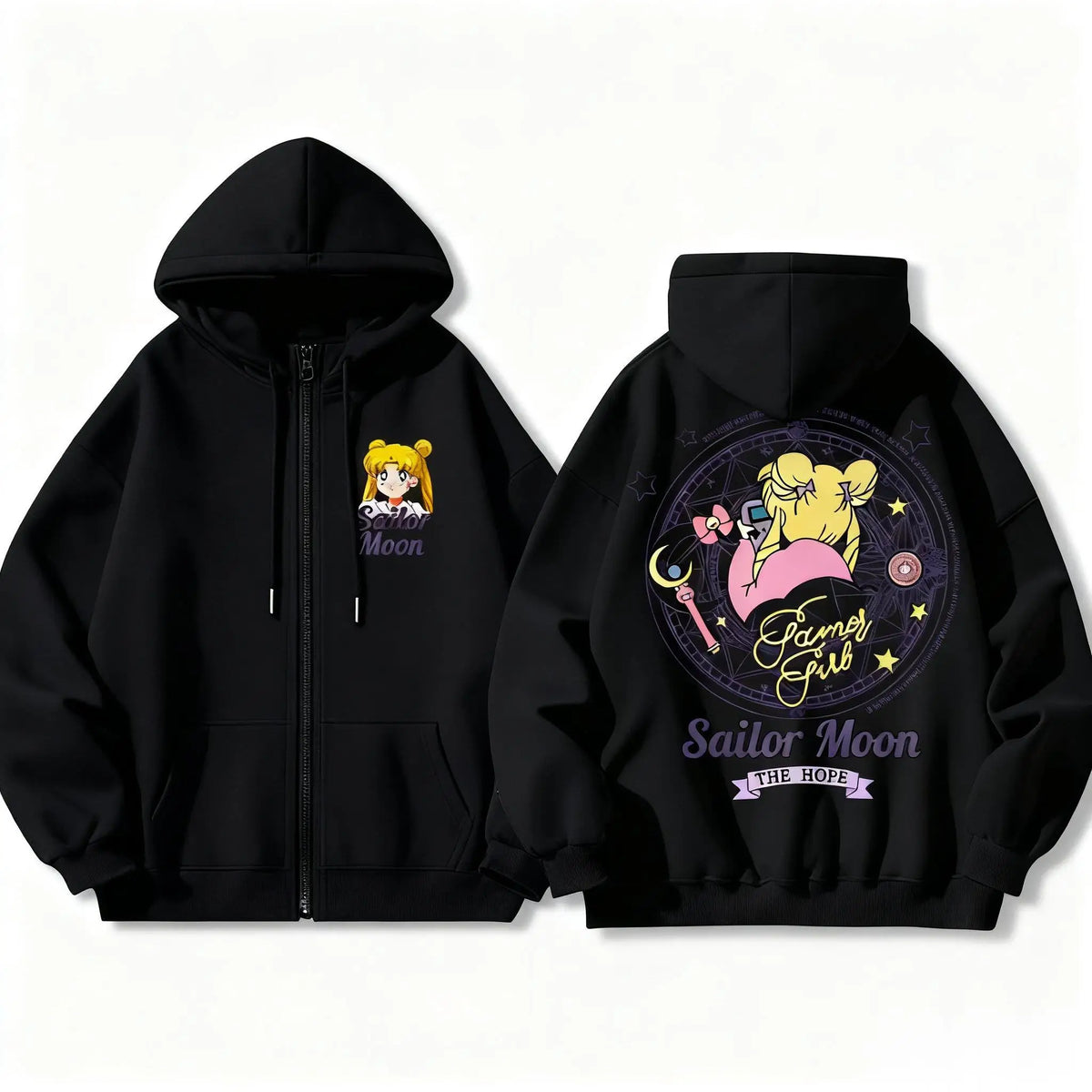 Sailor Moon Anime Hoodie – Kawaii Oversized Sweatshirt