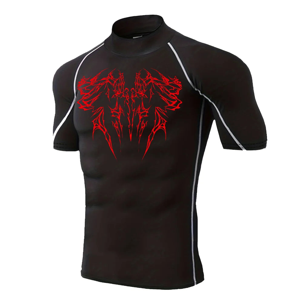 Gothic Print Gym T-Shirt – Quick Dry Sport Tee