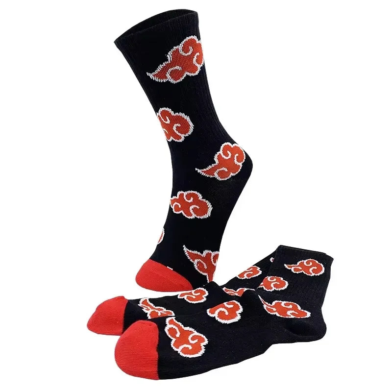 Akatsuki Red Cloud Socks – Naruto Anime Cotton Socks
