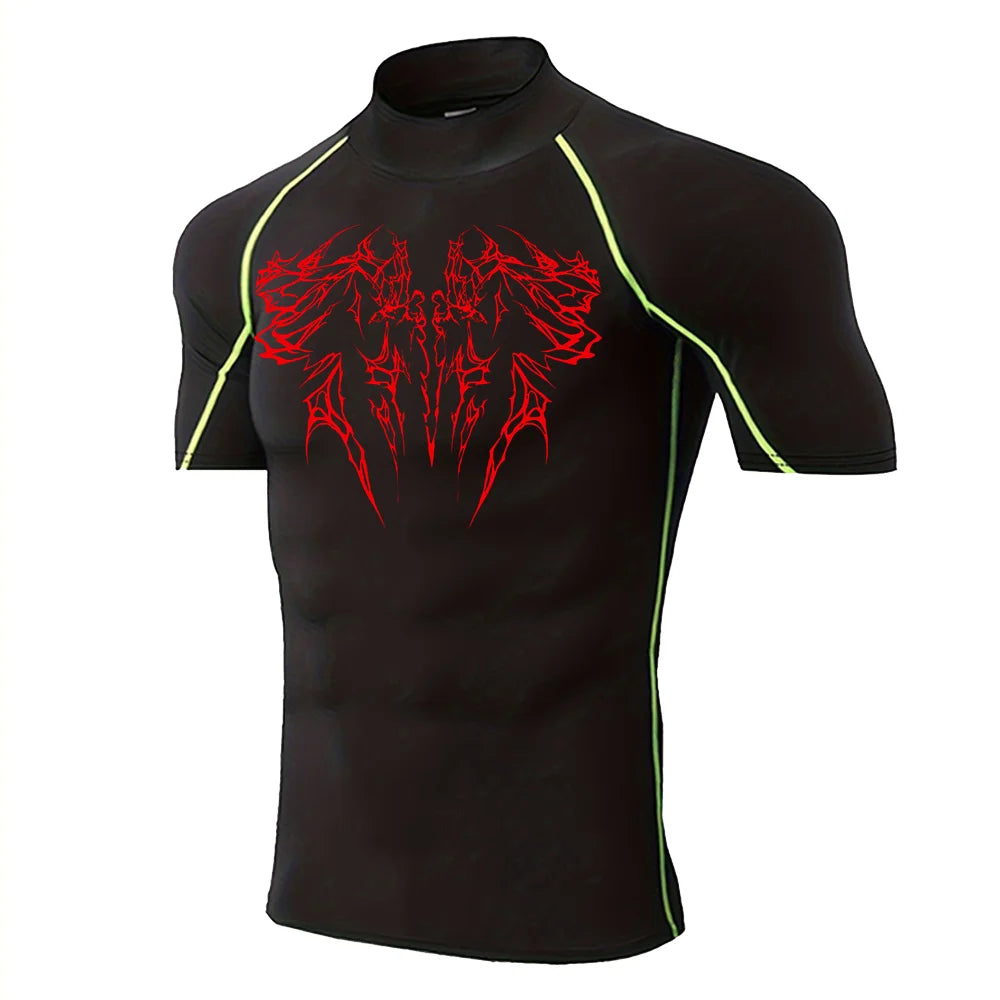 Gothic Print Gym T-Shirt – Quick Dry Sport Tee