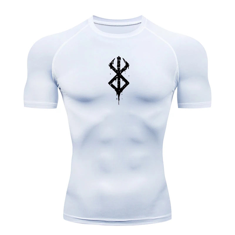 Anime Print Compression Gym Shirt – Quick Dry