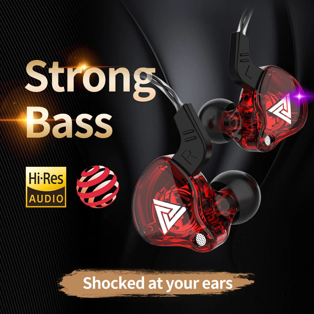 Original QKZ AK6 In-Ear Earphone 6 Dynamic Driver Unit Headphone with Mic Stereo Sports HiFi Subwoofer Headset Monitor Earbuds