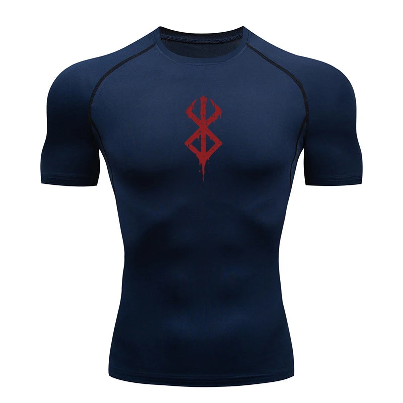 Anime Print Compression Gym Shirt – Quick Dry