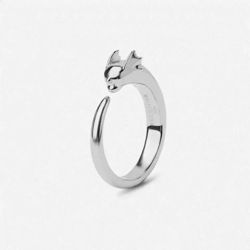 Dratini Adjustable Couple Ring – Pokémon S925 Silver