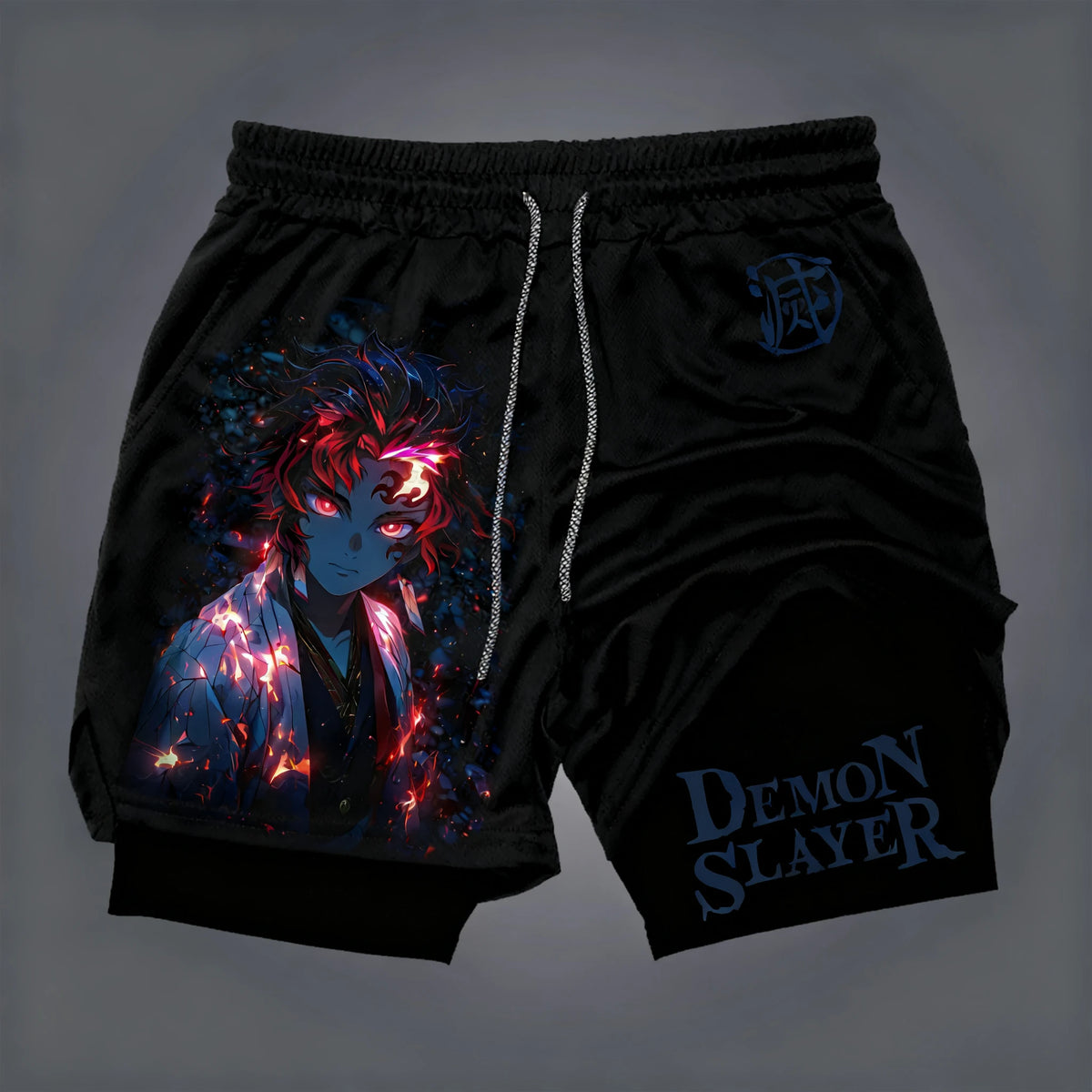 Demon Slayer 2-in-1 Printed Gym Shorts