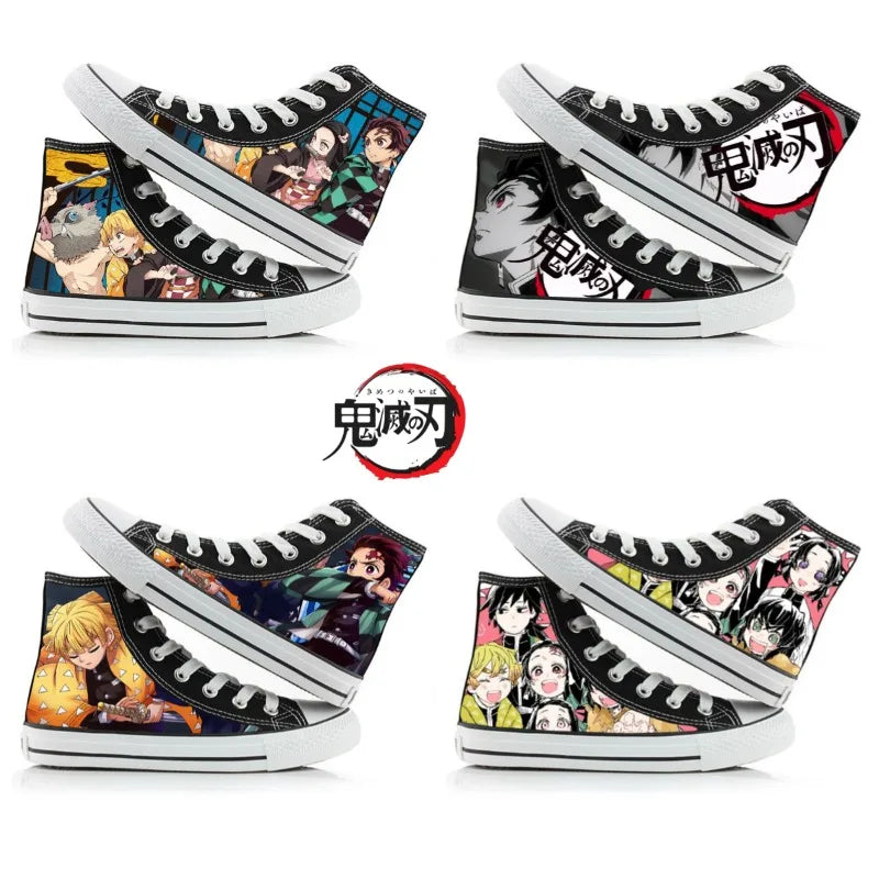 Demon Slayer High-Top Sneakers – Hand-Painted Anime Shoes