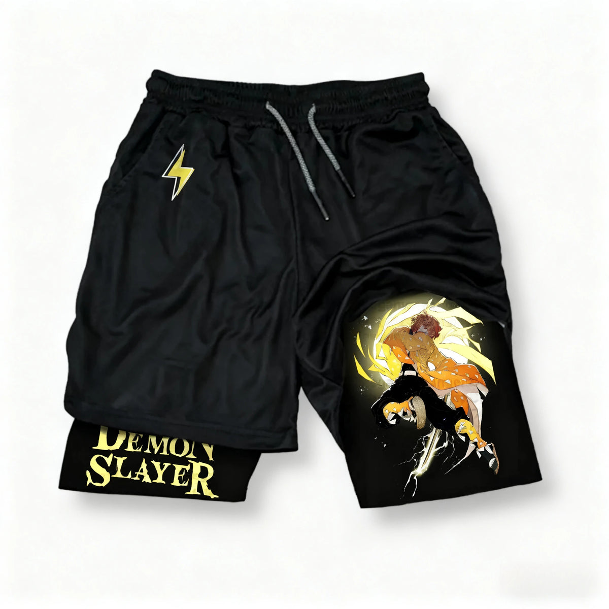 Demon Slayer Unisex Double-Layer Shorts – Anime Print