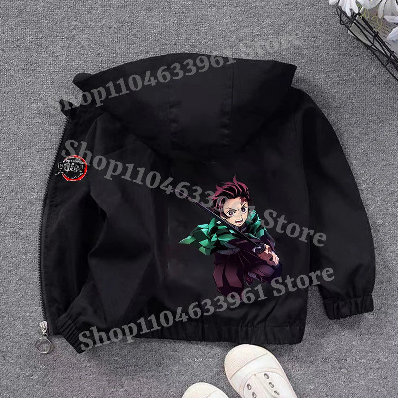 Demon Slayer Kids Windbreaker – Anime Sweatshirt Jacket