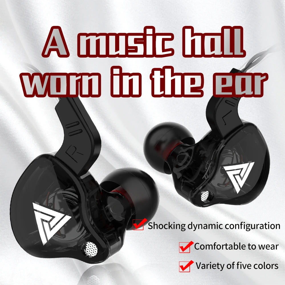 Original QKZ AK6 In-Ear Earphone 6 Dynamic Driver Unit Headphone with Mic Stereo Sports HiFi Subwoofer Headset Monitor Earbuds