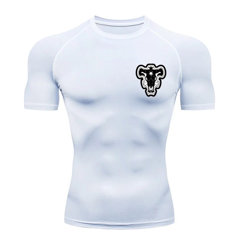 Bull Print Compression Gym Shirt – Quick Dry