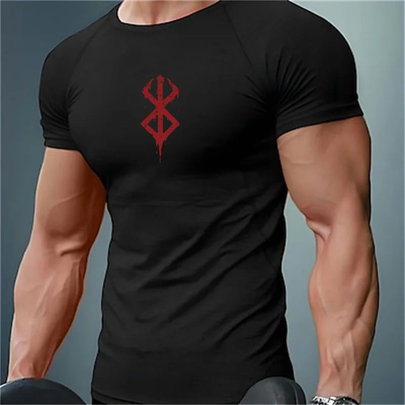 Anime Print Compression Gym Shirt – Quick Dry