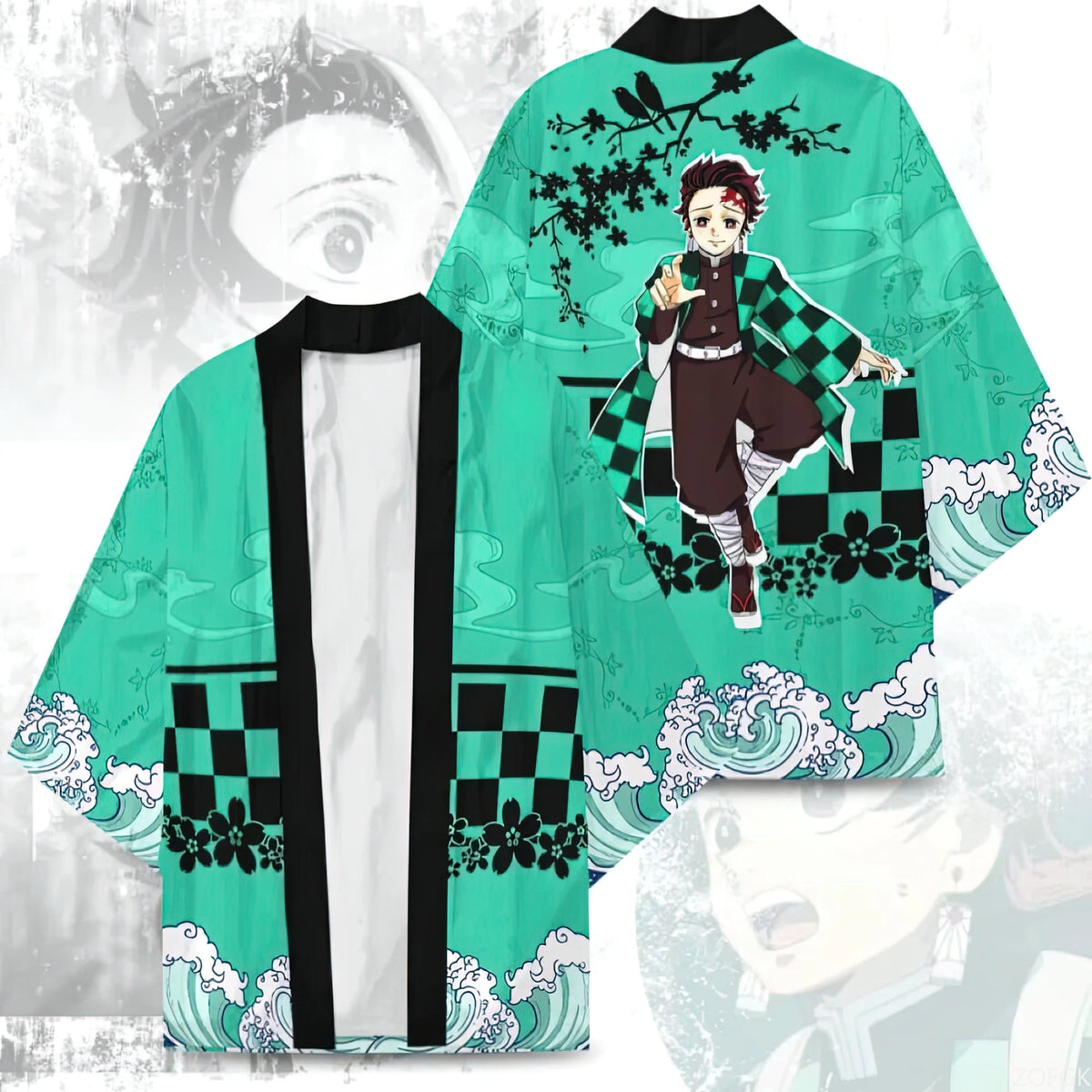Tanjiro & Nezuko Haori Kimono – Demon Slayer Cosplay Cardigan