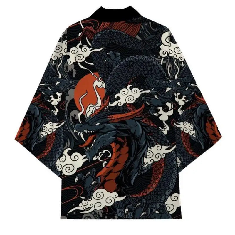 Green Dragon Haori Kimono – Japanese Samurai Cardigan