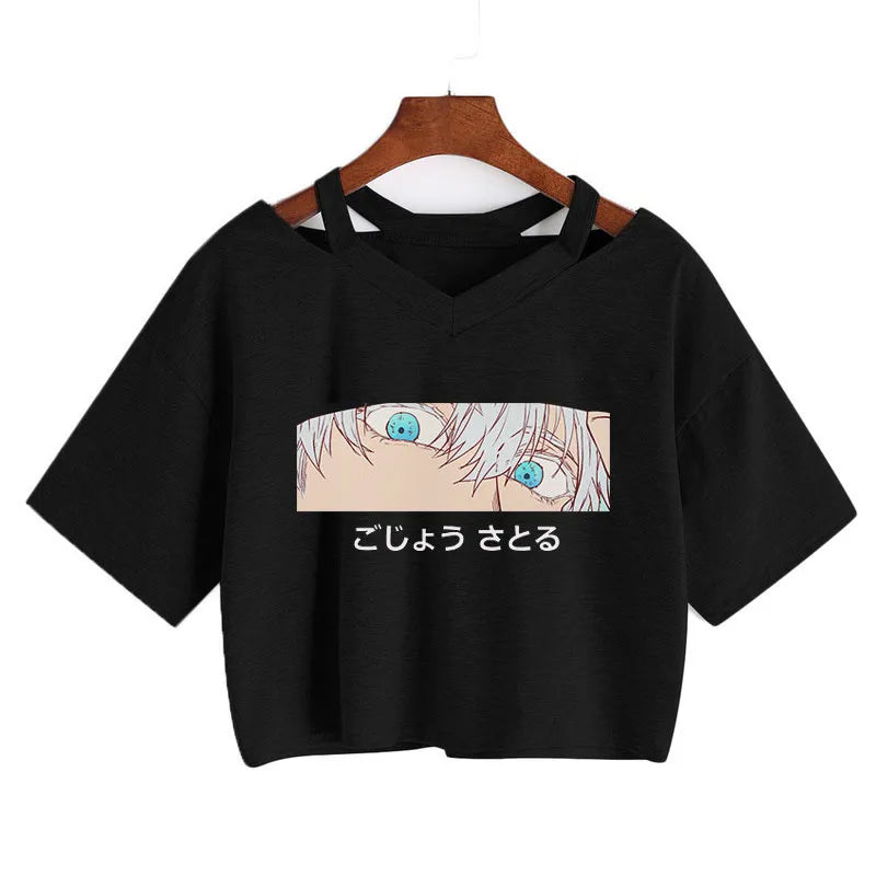 Anime Graphic Crop Top – Harajuku Y2K Tee