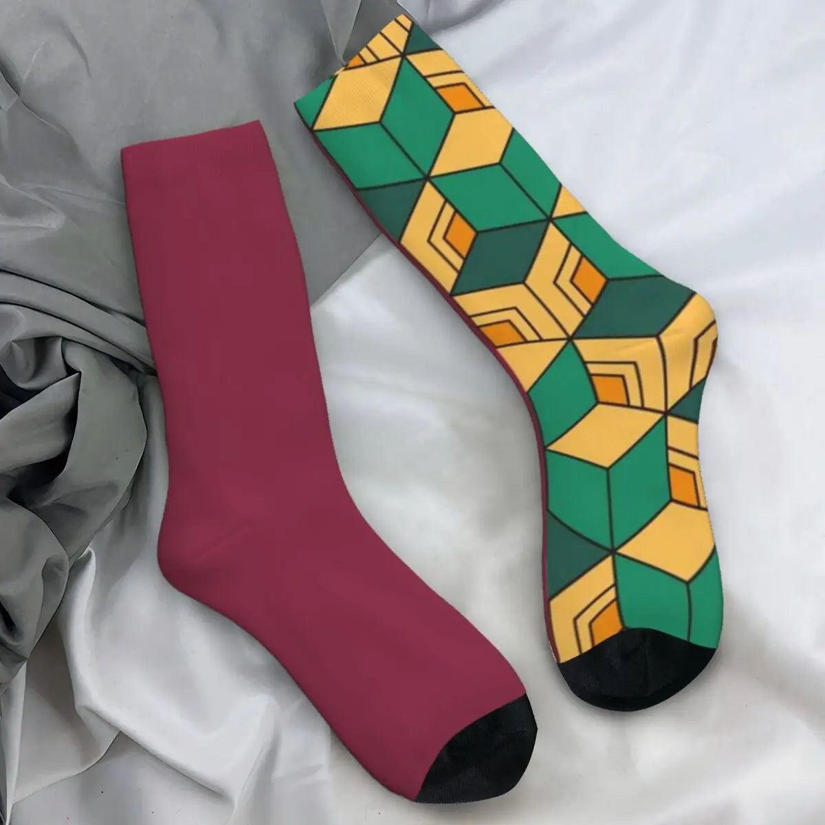 Demon Slayer Anime Crew Socks – Retro Pattern
