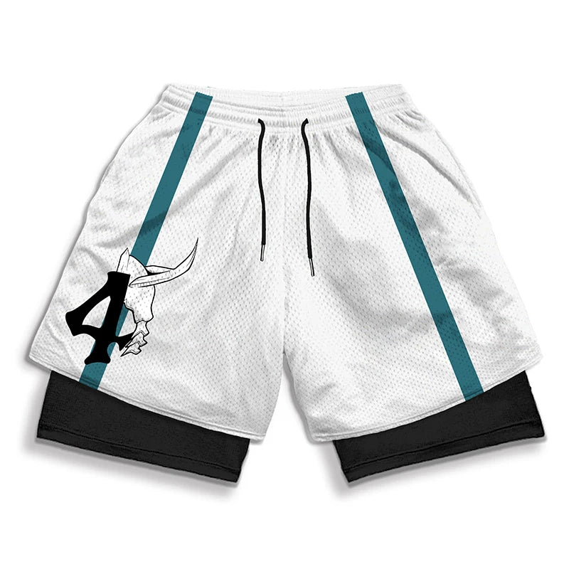 Anime 3D Print 2-in-1 Gym Shorts