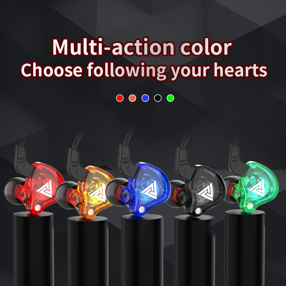Original QKZ AK6 In-Ear Earphone 6 Dynamic Driver Unit Headphone with Mic Stereo Sports HiFi Subwoofer Headset Monitor Earbuds