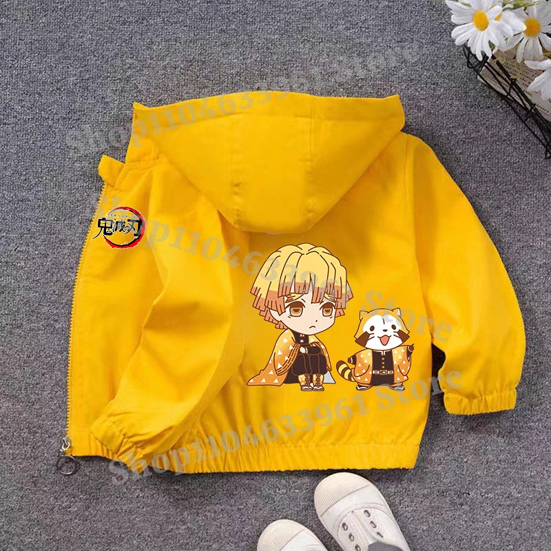 Demon Slayer Kids Windbreaker – Anime Sweatshirt Jacket