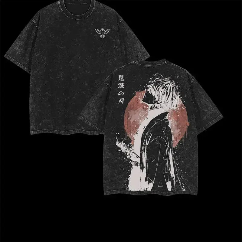 Zenitsu Vintage Washed T-Shirt – Demon Slayer Anime Tee
