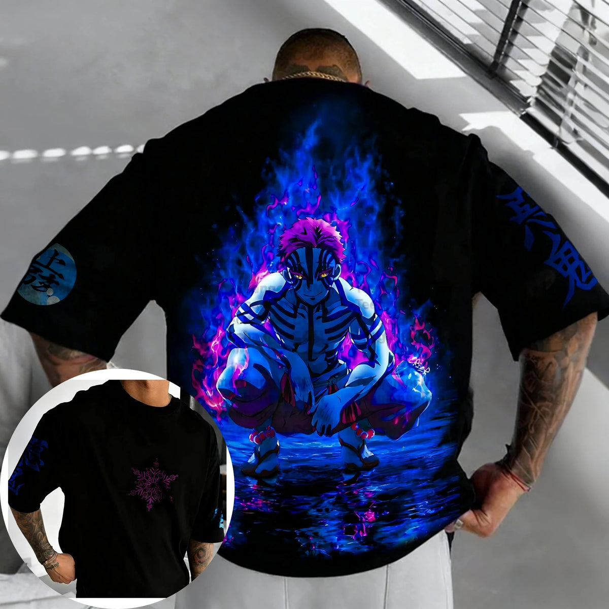 Akaza Plus Size T-Shirt – Demon Slayer Anime Tee
