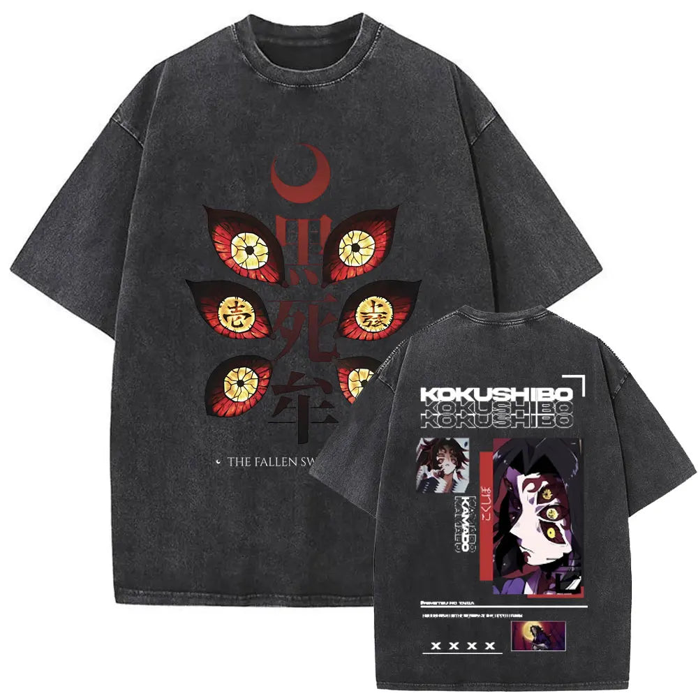 Demon Slayer Vintage Graphic T-Shirt – Oversized Anime Streetwear