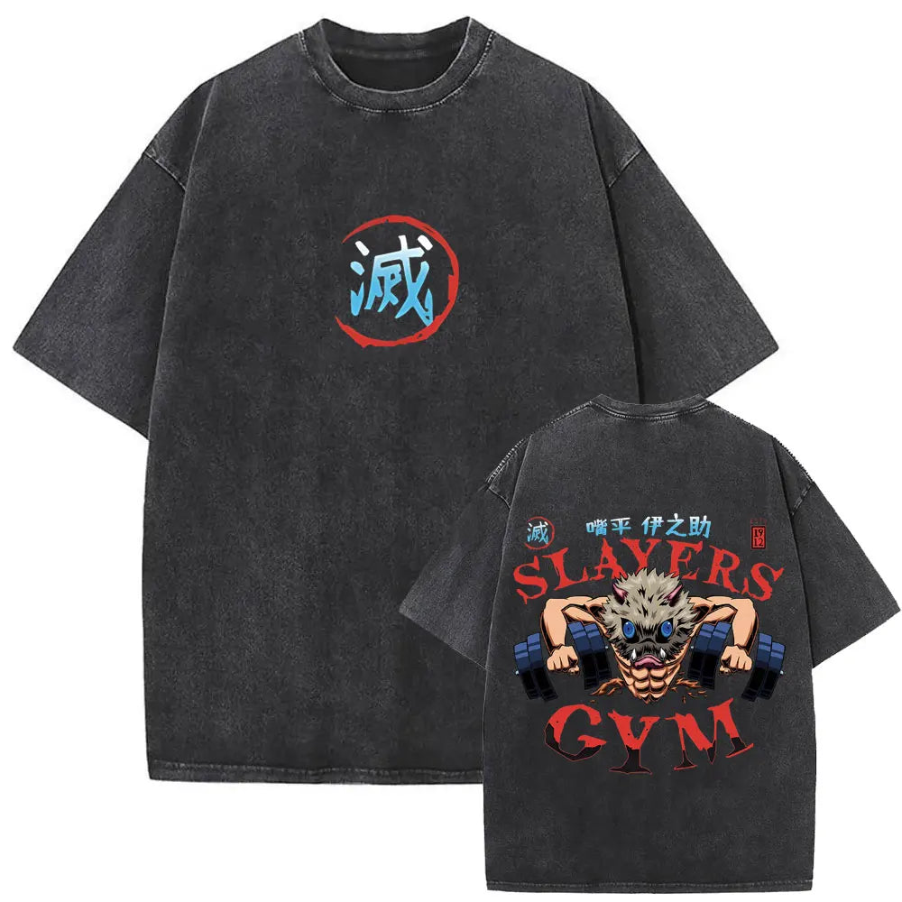 Demon Slayer Vintage Graphic T-Shirt – Oversized Anime Streetwear