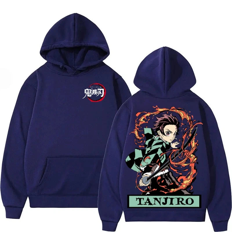 Demon Slayer Multi-Color Plush Hoodie – Oversized Anime