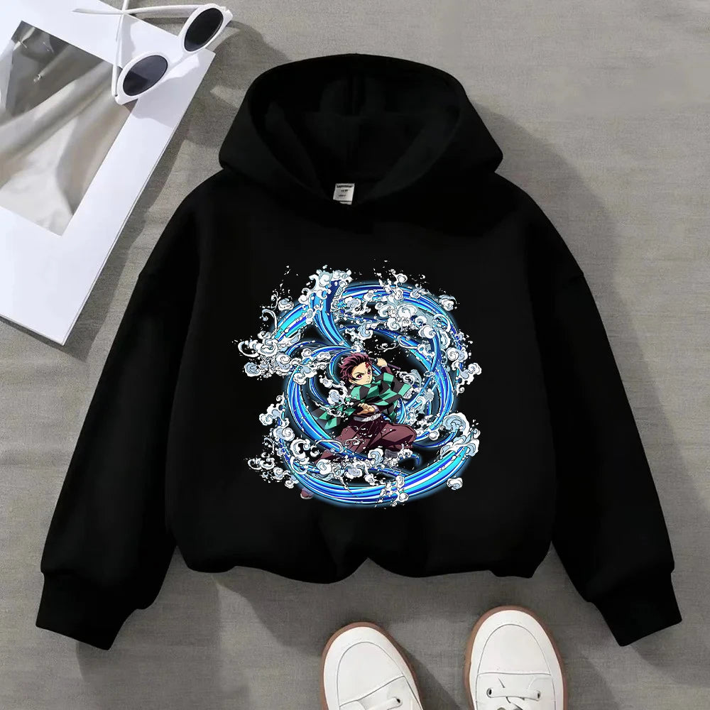 Tanjiro Flame Kids Hoodie – Demon Slayer Anime Pullover