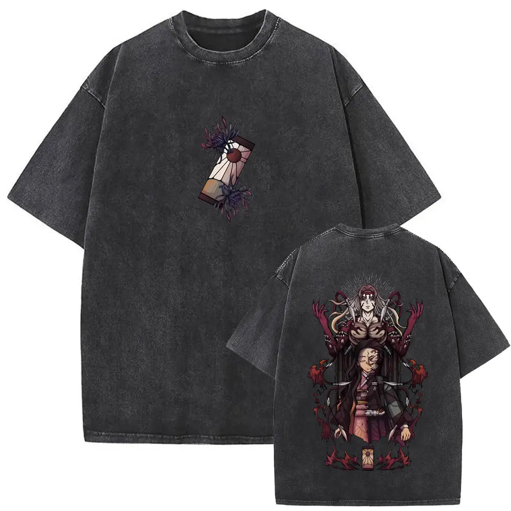 Demon Slayer Vintage Graphic T-Shirt – Oversized Anime Streetwear